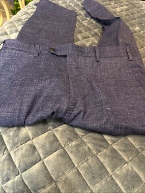 Zanella Indigo Textured Dress Pants